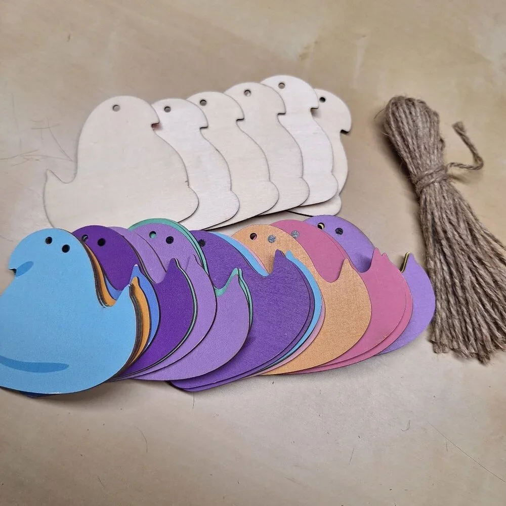 Easter Chick Wooden Peeps Spring 3 Inch Set of 30 Baby Shower‎ Decorations